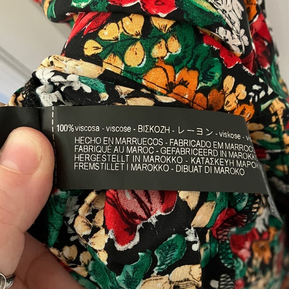 Zara Women's Black Floral Printed Maxi Dress size Small -Like New - Picture 9 of 15